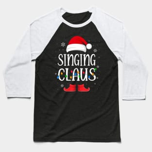 Singing Santa Claus Hat With Xmas Light Christmas Holiday Baseball T-Shirt